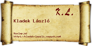 Kladek László névjegykártya
